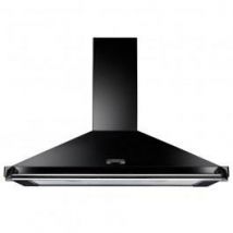 Rangemaster 63050 90cm CLASSIC Cooker Hood in Black with Chrome Rail