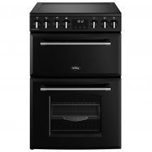 Belling 444411810 60cm Wide Farmhouse Double Oven Cooker in Black Cera