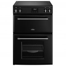 Belling 444411815 60cm Wide Farmhouse Double Oven Cooker in Black Indu
