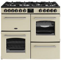 Belling 444411830 100cm Wide Farmhouse Dual Fuel Range Cooker in Cream