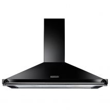 Rangemaster 89280 110cm CLASSIC Cooker Hood in Black with Chrome Rail