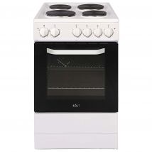 Solt ASCC50W 50cm Single Oven Electric Cooker in White with Solid Plat