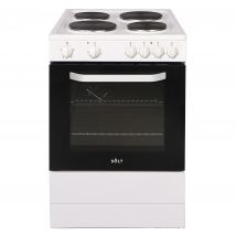 Solt ASCC60W 60cm Single Oven Electric Cooker in White with Solid Plat