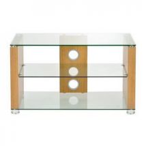 TTAP L611 1200 3O Elegance 1200mm TV Stand in Light Oak with Clear Gla