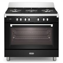 Delonghi BS965MXN 90cm Wide Bassano Dual Fuel Range Cooker in Gloss Bl