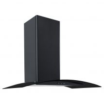Culina CG90BKPF 90cm Curved Glass Chimney Hood in Black