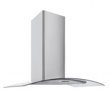 Culina CG90SSPF 90cm Curved Glass Chimney Hood in St Steel
