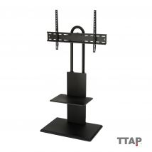 TTAP FS2 BLK Pedestal TV Stand with Shelf VESA Mount in Black