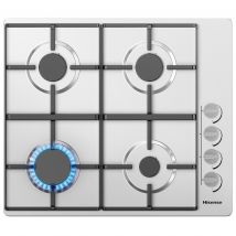 Hisense GM642XHS 60cm 4 Burner Gas Hob in Stainless Steel Wok Burner