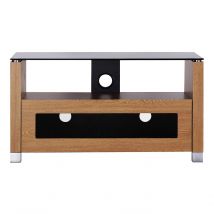 TTAP L642 1250 3O Elegance 1250mm TV Stand in Light Oak with Tinted Gl