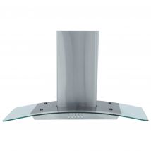 Montpellier MHG700X 70cm Curved Glass Hood in St Steel 3 Speed Fan