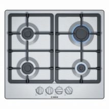 Bosch PGP6B5B90 Series 4 60cm 4 Burner Gas Hob in Brushed Steel