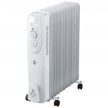 Highlands RAD04 2500W Oil Filled Radiator in White 3 Heat Settings