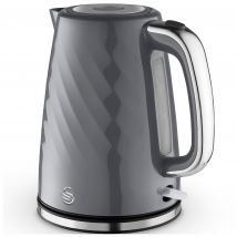 Swan SK14611GRY Windsor Textured Kettle in Grey 1 7L 3kW Rapid Boil