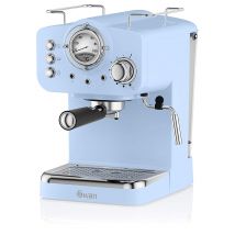 Swan SK22110BLN Retro Pump Espresso Coffee Machine in Blue 15 Bars