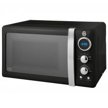 Swan SM22030LBN Retro Style Microwave Oven in Black 20 Litre 800W