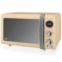 Swan SM22030LCN Retro Style Microwave Oven in Cream 20 Litre 800W