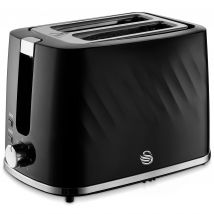 Swan ST14071BLK Windsor Textured 2 Slice Toaster in Black