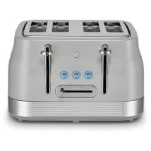 Swan ST19029GRY 4 Slice Retro Style Toaster in Grey Chrome
