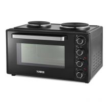 Tower T14045 42L Table Top Mini Oven Black Solid Plate Rotisserie
