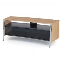 Off The Wall TAN 1300LW 1300mm Wide Curved TV Cabinet in Light Wood Oa