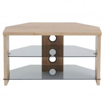 TTAP TVS1003 Montreal 800mm TV Stand in Light Oak with Tinted Glass
