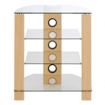 TTAP TVS1010 Vision 650mm 4 Shelf Hi Fi Rack in Light Oak Glass