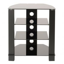 TTAP TVS1013 Vision 650mm 4 Shelf Hi Fi Rack in Black Black Glass