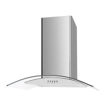 Culina UBSCG70SS 70cm Curved Glass Chimney Hood in St Steel 3 Speed Fa