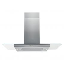 Hotpoint UIF93FLBX 90cm Flat Glass Island Cooker Hood in St Steel 4 Sp