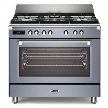 Delonghi BS965MXS 90cm Wide Bassano Dual Fuel Range Cooker in Slate Gr