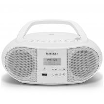 Roberts ZOOMBOX4W DAB FM Portable Boombox with CD Player USB in White