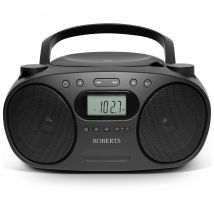 Roberts ZOOMBOXFMBK Zoombox FM AM Boombox with CD Player in Black