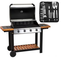Embermann Modena 4 Burner Gas Barbecue with Free Deluxe BBQ Tool Set