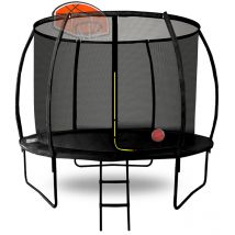 Big Foot Amigo 8ft Powder Coated Trampoline with Enclosure and Basketball Free Shoe Tidy & Ladder