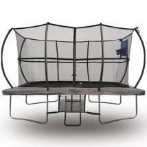Big Foot 8x12ft Rectangular Trampoline with Safety Enclosure Grey - Free Ladder Shoe Tidy Anchor Kit Basketball