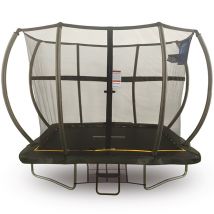Big Foot 5x7ft Rectangular Trampoline with Safety Enclosure Black - Free Ladder Shoe Tidy Anchor Kit Basketball