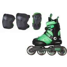 K2 Raider Pro Pack Inlineskateset Kinder (35.0-40.0 (L), schwarz/grün)