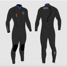 Combinaison longe cote Homme 4/3 mm Dual Zip Optimizer - Charcoal / Cobalt-XXL