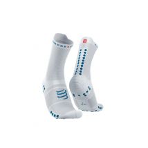 Chaussette de running Pro Racing Socks V4.0 Run High - White Fjord Blue-45-48 -T4