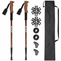 JELEX Kijki trekkingowe z brązowymi uchwytami z korka