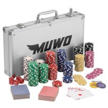 MUWO "All In" Pokerowa skrzynka - Zestaw z 300 żetonami