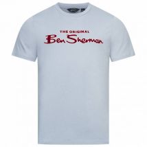 BEN SHERMAN Flocked Logo Mężczyźni T-shirt 0076268N-ICEBLUE