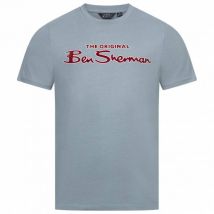 BEN SHERMAN Flocked Logo Mężczyźni T-shirt 0076268-BENZYNA
