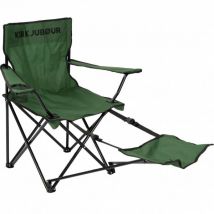 KIRKJUBØUR® "Hemsön" Krzesło kempingowe z częścią na stopy zielony