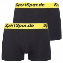 Sportspar.de Mężczyźni "Double Sparbuchse" Bokserki 2-pak black-yellow
