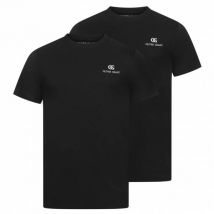 OLIVER GRANT® Mężczyźni Podkoszulki dekolt okrągły 2-pak czarny 39493133