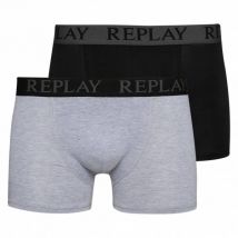 REPLAY Boxer Style Cuff Logo Mężczyźni Bokserki 2-pak I101143-N088