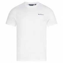 BEN SHERMAN Small Logo Mężczyźni T-shirt 0076266-BIAŁY