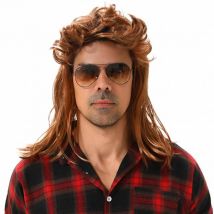 MAASKANTJE "Bami" Retro Mullet mullet Peruka jasnobrązowy